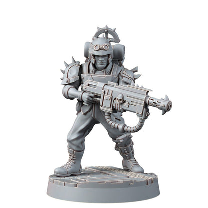 Dark Space Knights Fell Strike Squad, proxy miniature, 28mm heroic scale unpainted resin, view 5