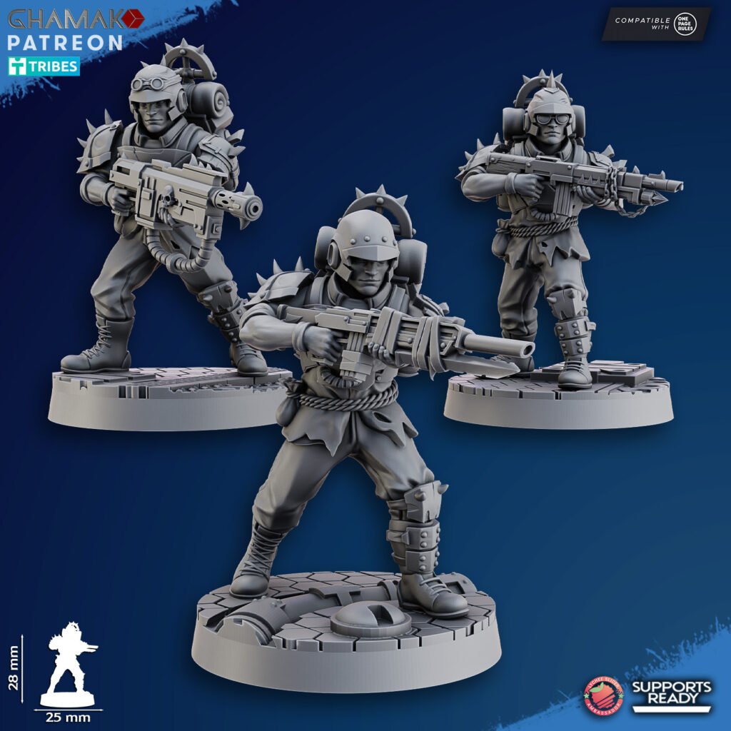 Dark Space Knights Fell Strike Squad, proxy miniature, 28mm heroic scale unpainted resin, view 6