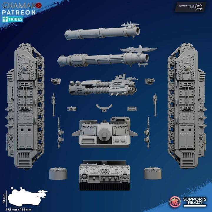 Dark Space Knights Sabretooth Tank, proxy miniature, 28mm heroic scale unpainted resin, view 3