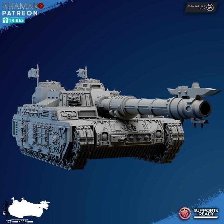Dark Space Knights Sabretooth Tank, proxy miniature, 28mm heroic scale unpainted resin, view 5