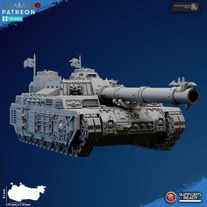 Dark Space Knights Sabretooth Tank, proxy miniature, 28mm heroic scale unpainted resin, view 6