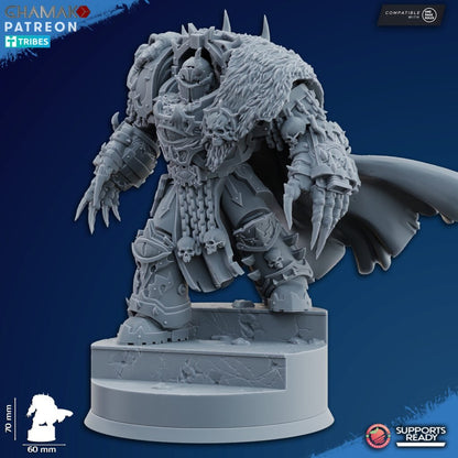 Dark Space Knights Asmodeus, proxy miniature, 28mm heroic scale unpainted resin, view 2