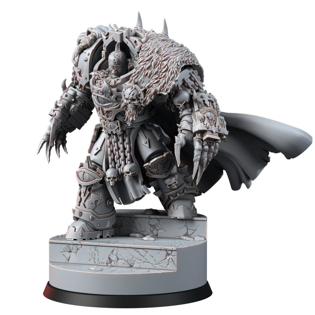Dark Space Knights Asmodeus, proxy miniature, 28mm heroic scale unpainted resin, view 3