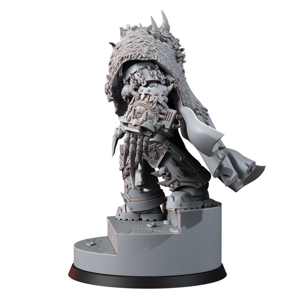 Dark Space Knights Asmodeus, proxy miniature, 28mm heroic scale unpainted resin, view 4