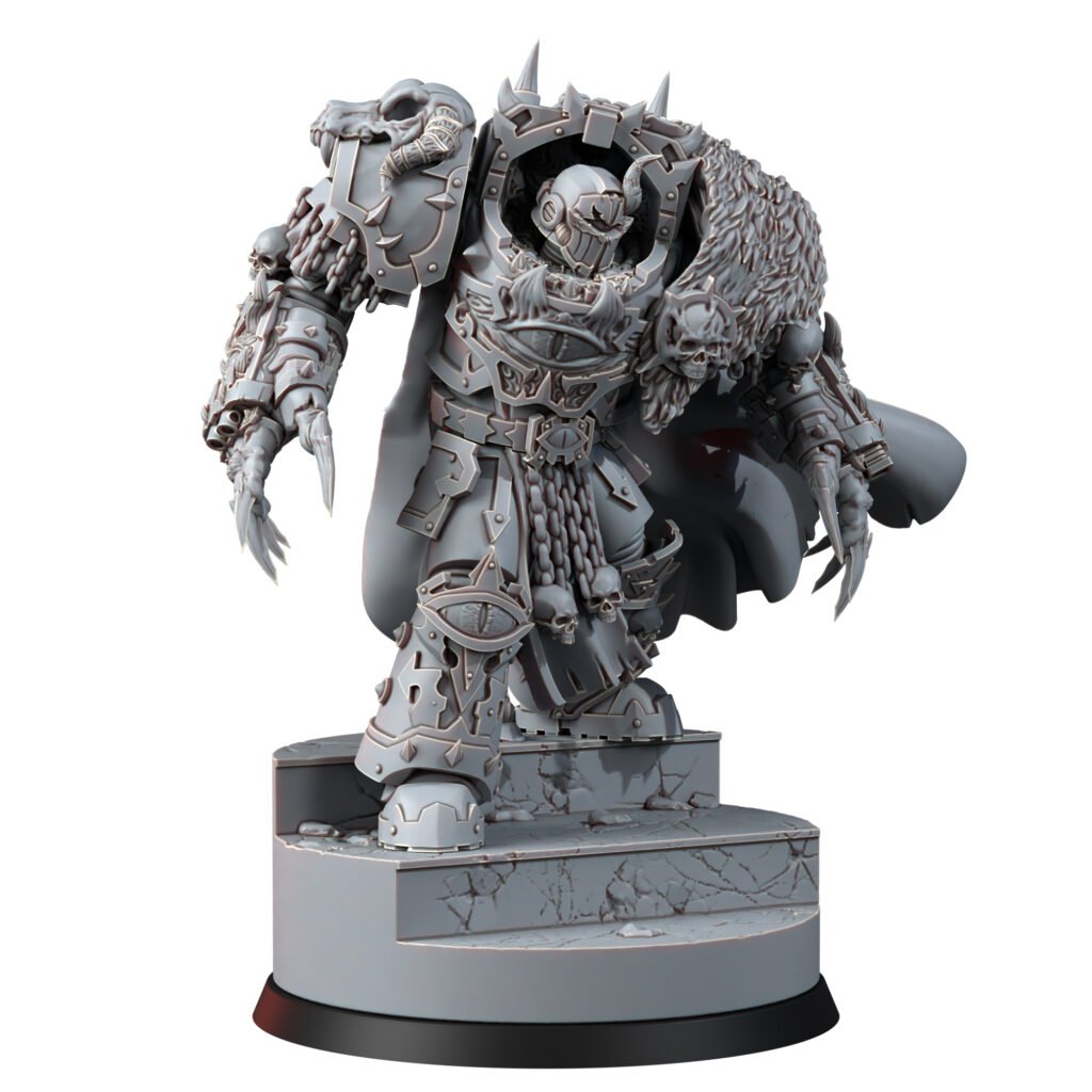 Dark Space Knights Asmodeus, proxy miniature, 28mm heroic scale unpainted resin, view 8