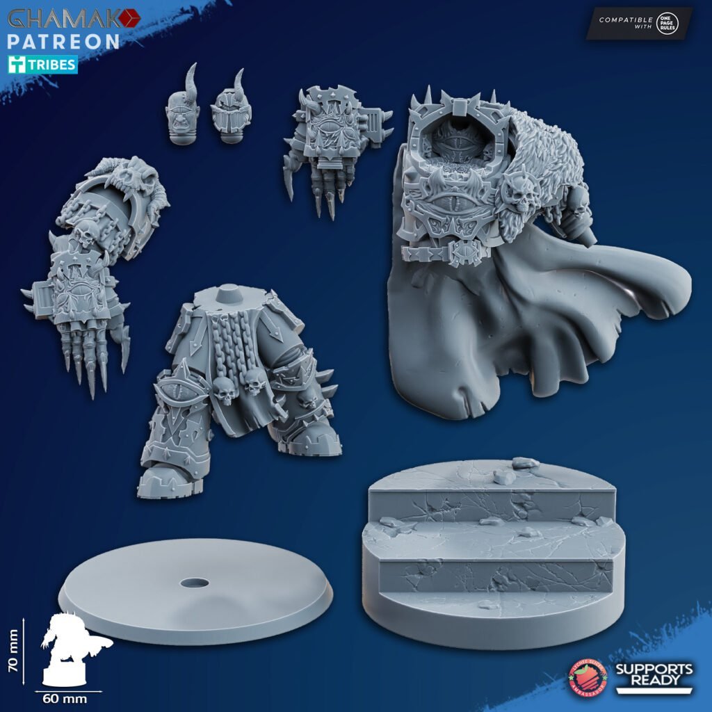 Dark Space Knights Asmodeus, proxy miniature, 28mm heroic scale unpainted resin, view 9