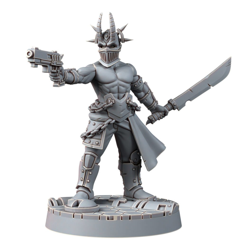 Dark Space Knights Cultist (20 Units), proxy miniature, squad, 28mm heroic scale unpainted resin, view 3