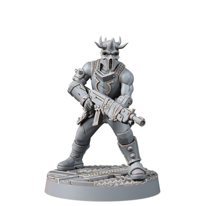 Dark Space Knights Cultist (20 Units), proxy miniature, squad, 28mm heroic scale unpainted resin, view 4