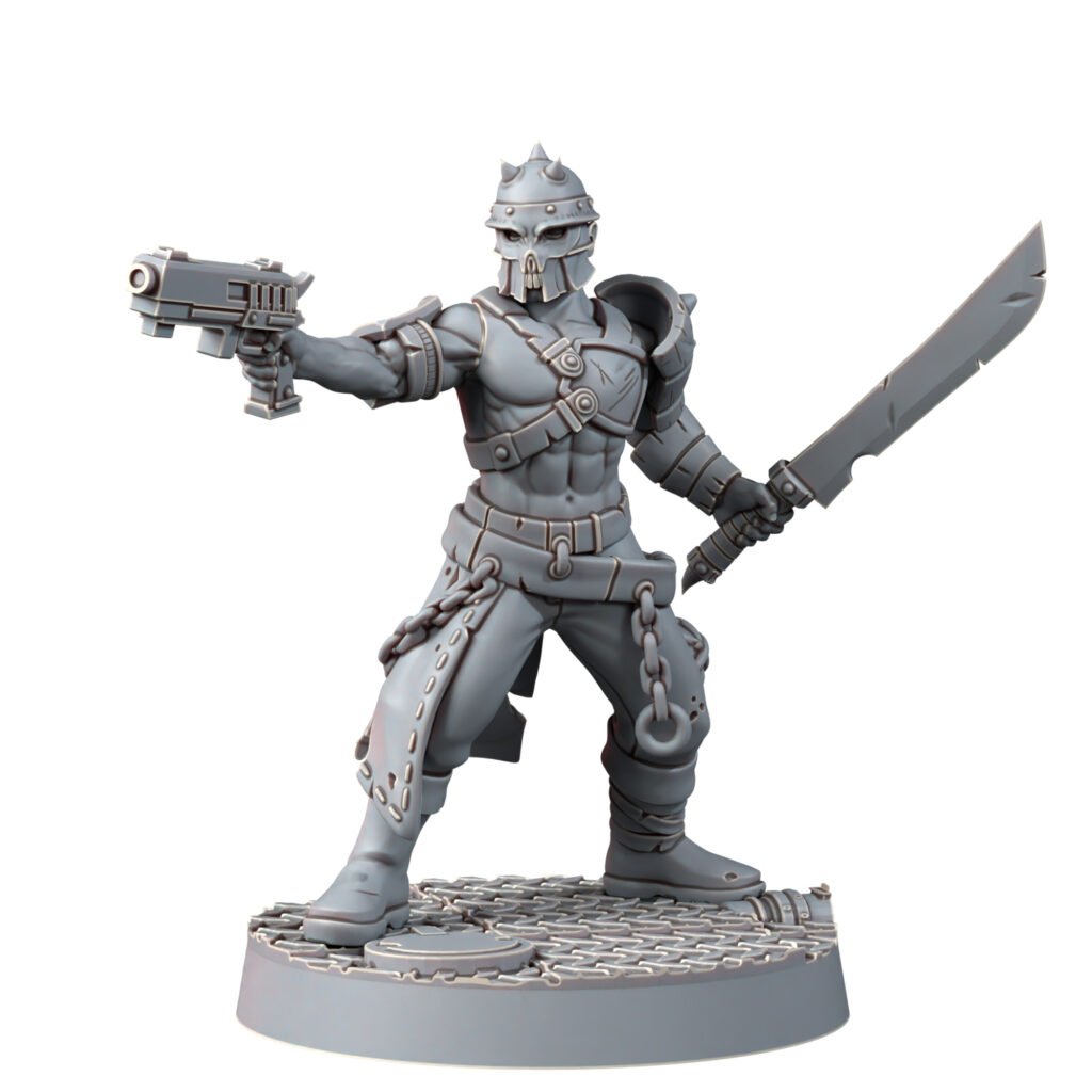 Dark Space Knights Cultist (20 Units), proxy miniature, squad, 28mm heroic scale unpainted resin, view 6