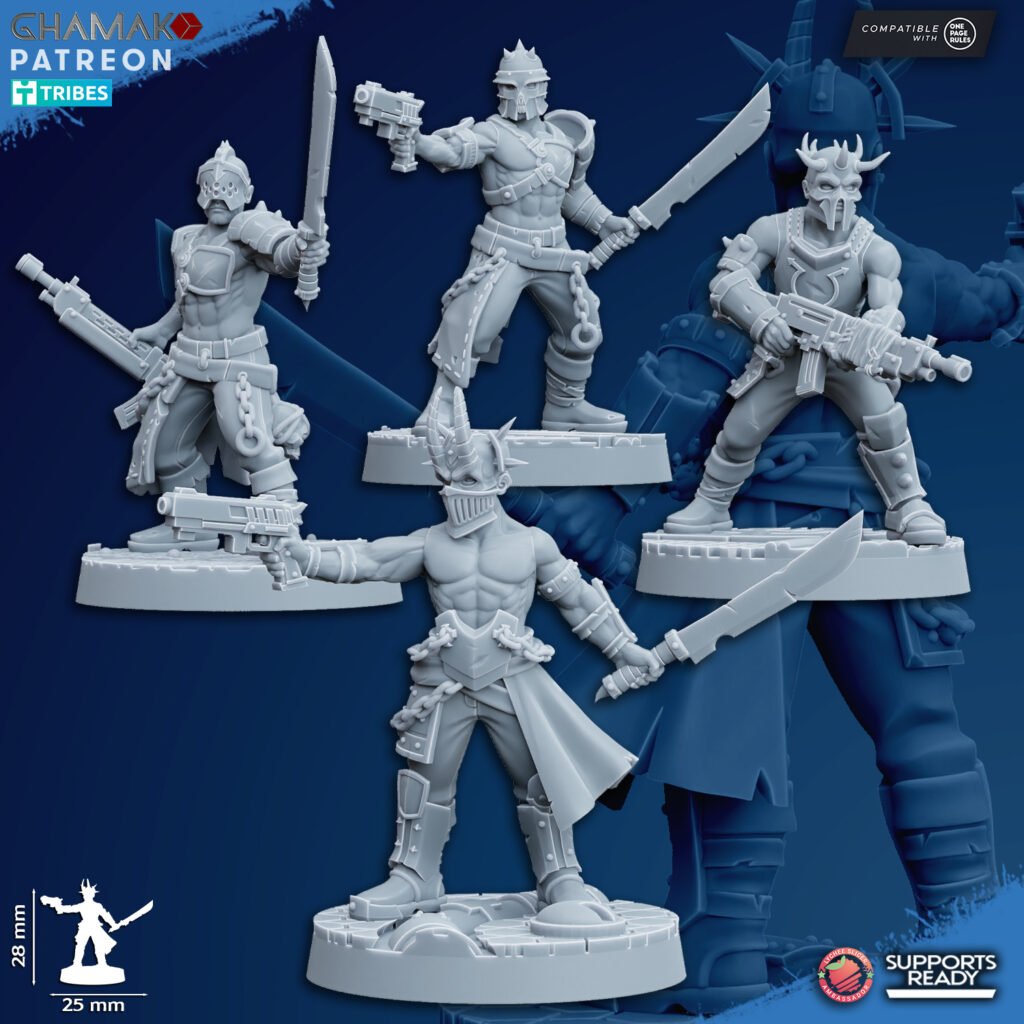 Dark Space Knights Cultist (20 Units), proxy miniature, squad, 28mm heroic scale unpainted resin, view 7