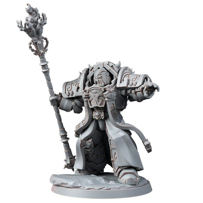 Dark Space Knights Dark Warlock, proxy miniature, 28mm heroic scale unpainted resin