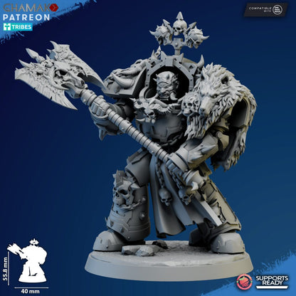 Dark Space Knights Exterminator V4, proxy miniature, 28mm heroic scale unpainted resin, view 2