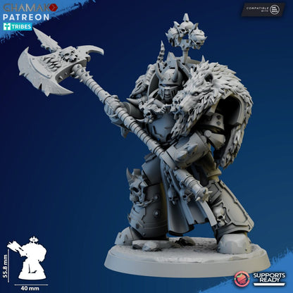 Dark Space Knights Exterminator V4, proxy miniature, 28mm heroic scale unpainted resin, view 3