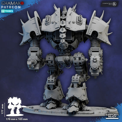Dark Space Knights Hellspire Titan, proxy miniature, walker, 28mm heroic scale unpainted resin, view 3