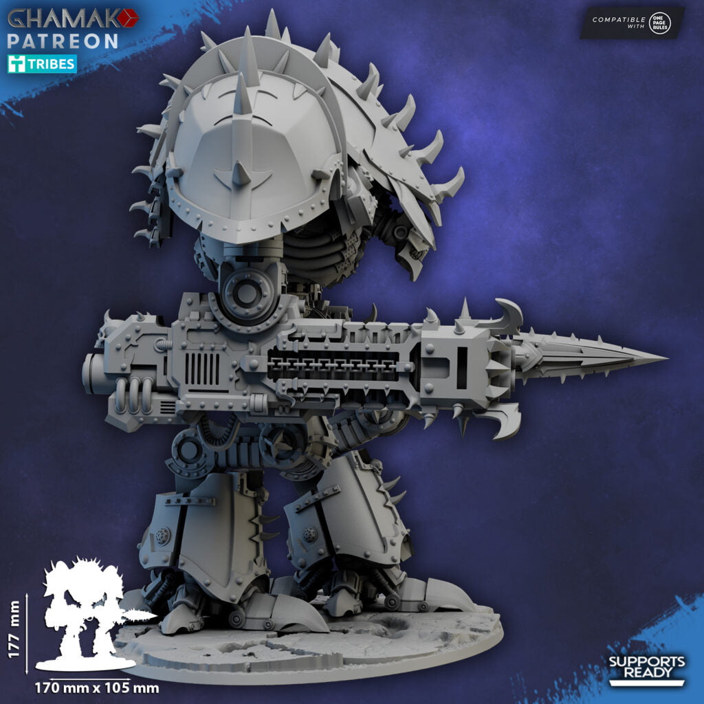 Dark Space Knights Hellspire Titan, proxy miniature, walker, 28mm heroic scale unpainted resin, view 4