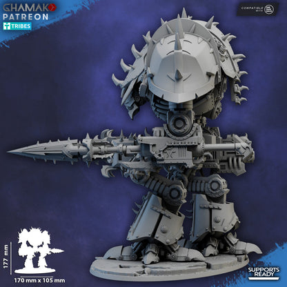 Dark Space Knights Hellspire Titan, proxy miniature, walker, 28mm heroic scale unpainted resin, view 5