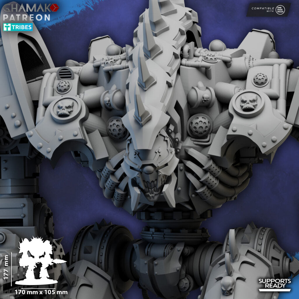 Dark Space Knights Hellspire Titan, proxy miniature, walker, 28mm heroic scale unpainted resin, view 8