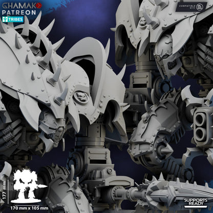 Dark Space Knights Hellspire Titan, proxy miniature, walker, 28mm heroic scale unpainted resin, view 9