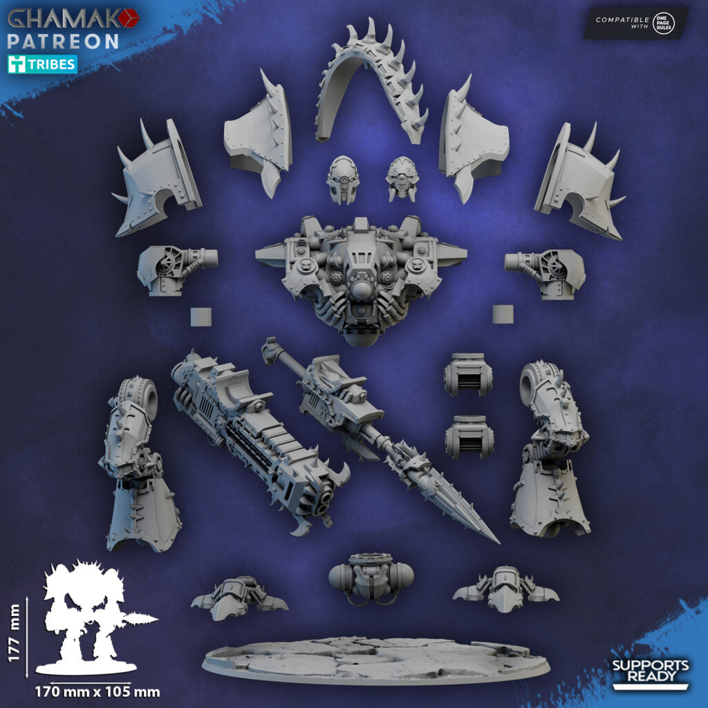 Dark Space Knights Hellspire Titan, proxy miniature, walker, 28mm heroic scale unpainted resin, view 10