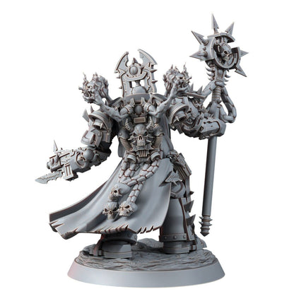 Dark Space Knights Sorcerer, proxy miniature, 28mm heroic scale unpainted resin, view 4