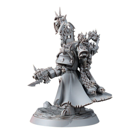 Dark Space Knights Sorcerer, proxy miniature, 28mm heroic scale unpainted resin, view 5