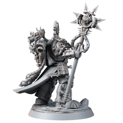 Dark Space Knights Sorcerer, proxy miniature, 28mm heroic scale unpainted resin, view 6