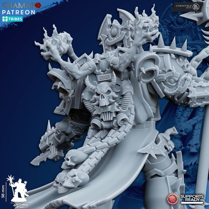 Dark Space Knights Sorcerer, proxy miniature, 28mm heroic scale unpainted resin, view 7
