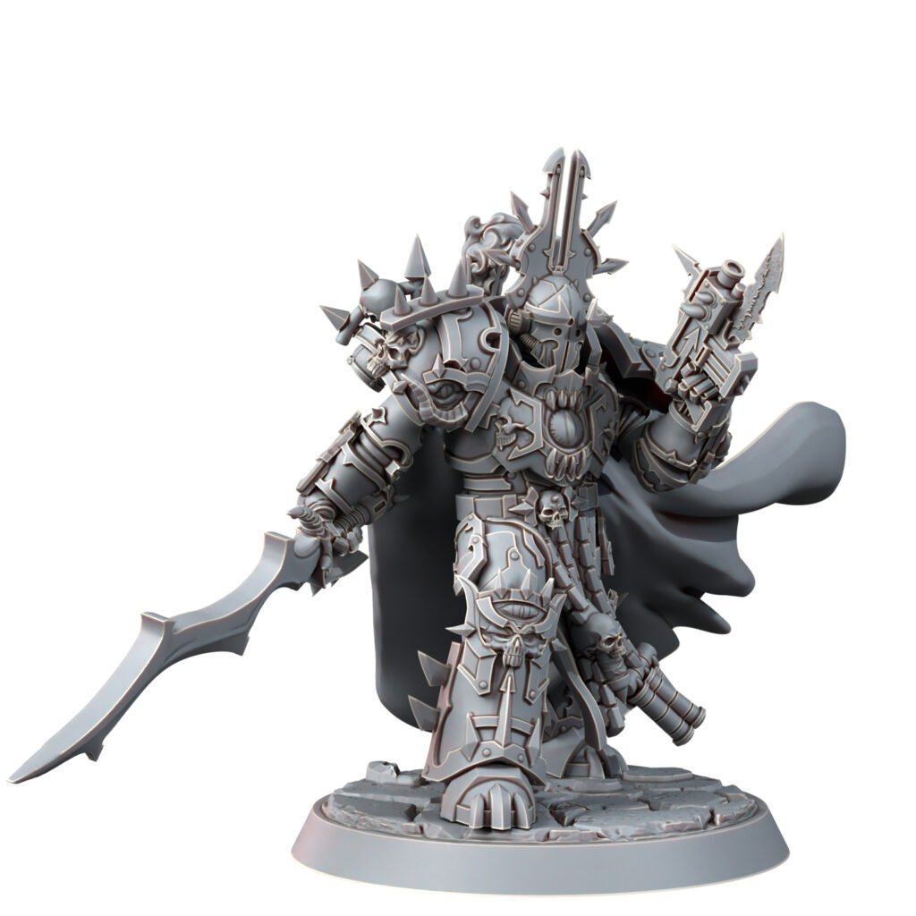 Dark Space Knights Sorcerer With Sword, proxy miniature, weapons, 28mm heroic scale unpainted resin