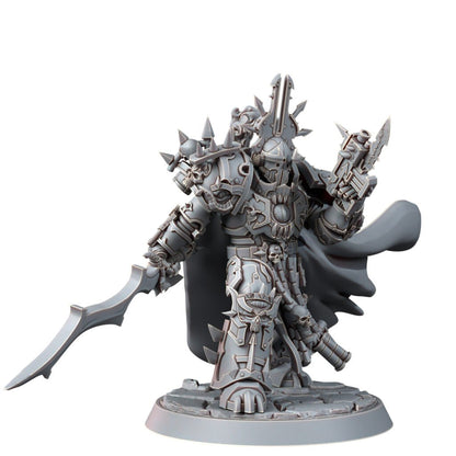 Dark Space Knights Sorcerer With Sword, proxy miniature, weapons, 28mm heroic scale unpainted resin