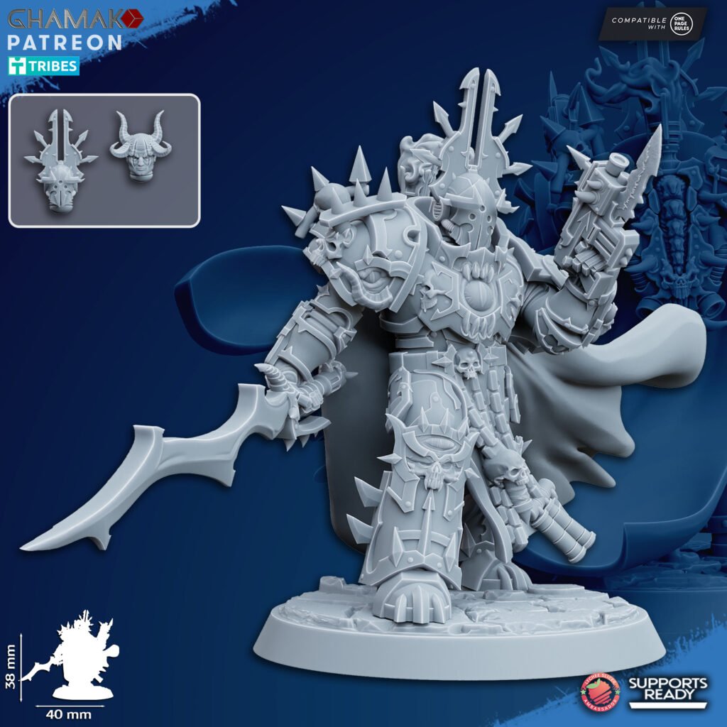 Dark Space Knights Sorcerer With Sword, proxy miniature, weapons, 28mm heroic scale unpainted resin, view 3