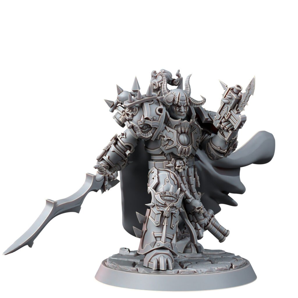 Dark Space Knights Sorcerer With Sword, proxy miniature, weapons, 28mm heroic scale unpainted resin, view 4