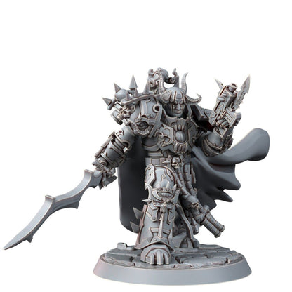 Dark Space Knights Sorcerer With Sword, proxy miniature, weapons, 28mm heroic scale unpainted resin, view 4