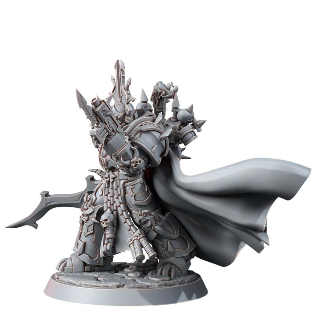 Dark Space Knights Sorcerer With Sword, proxy miniature, weapons, 28mm heroic scale unpainted resin, view 5