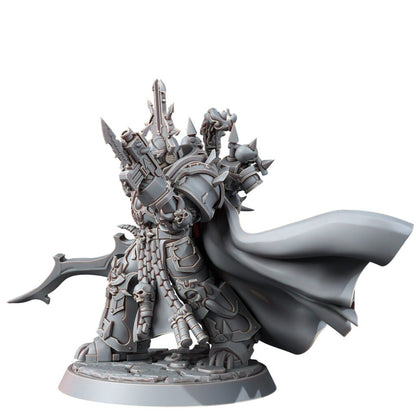 Dark Space Knights Sorcerer With Sword, proxy miniature, weapons, 28mm heroic scale unpainted resin, view 5