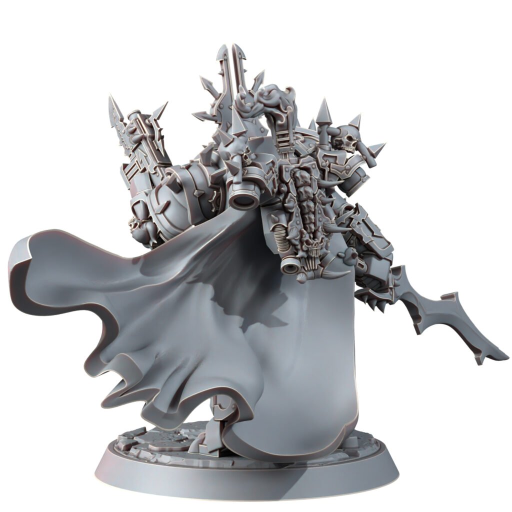 Dark Space Knights Sorcerer With Sword, proxy miniature, weapons, 28mm heroic scale unpainted resin, view 6