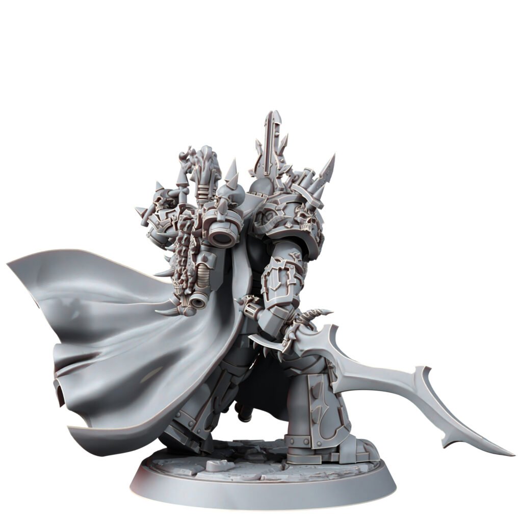 Dark Space Knights Sorcerer With Sword, proxy miniature, weapons, 28mm heroic scale unpainted resin, view 7