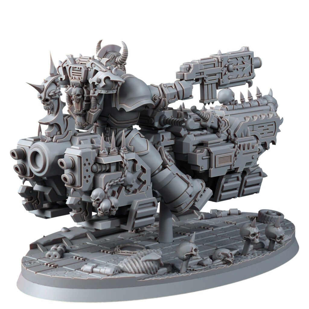 Dark Space Knights Traitor A-Grav Bike V1, proxy miniature, vehicle, 28mm heroic scale unpainted resin, view 2