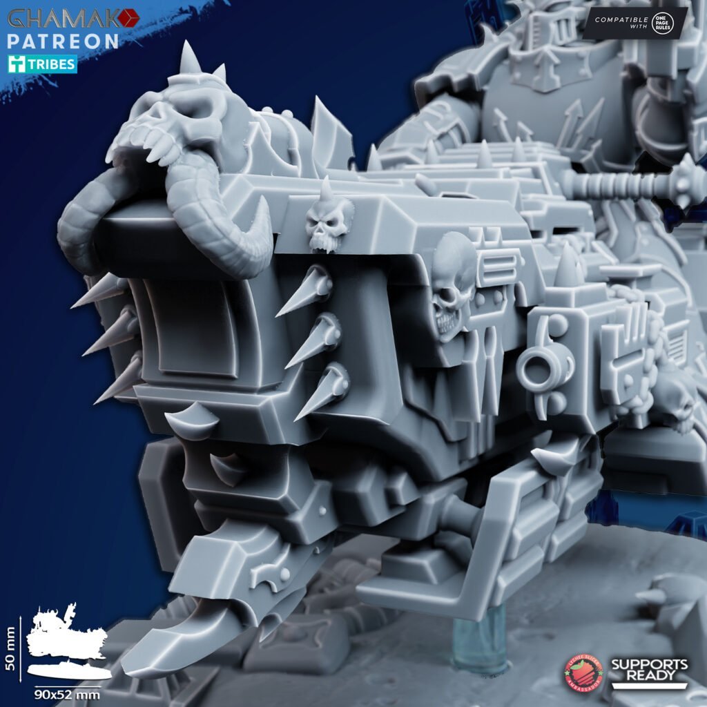Dark Space Knights Traitor A-Grav Bike V2, proxy miniature, vehicle, 28mm heroic scale unpainted resin, view 3
