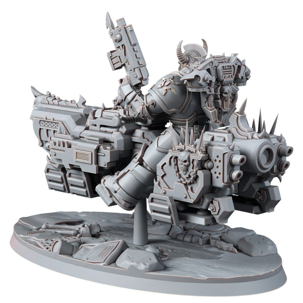 Dark Space Knights Traitor A-Grav Bike V3, proxy miniature, vehicle, 28mm heroic scale unpainted resin, view 2
