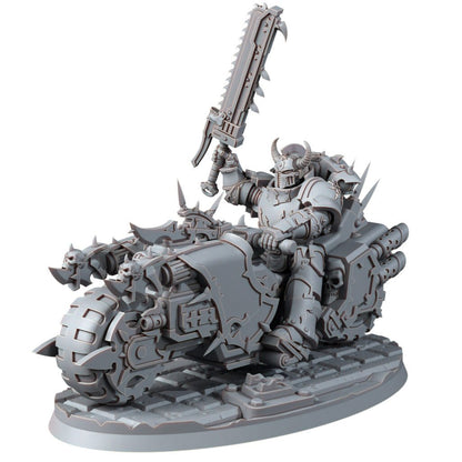 Dark Space Knights Traitor Bike On Wheels V1, proxy miniature, vehicle, 28mm heroic scale unpainted resin