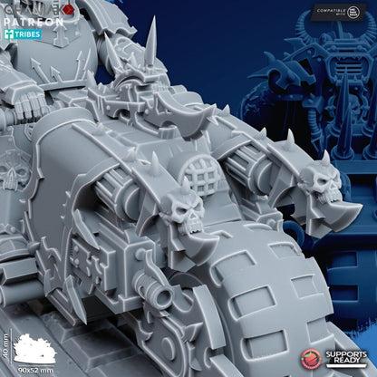 Dark Space Knights Traitor Bike On Wheels V1, proxy miniature, vehicle, 28mm heroic scale unpainted resin, view 4