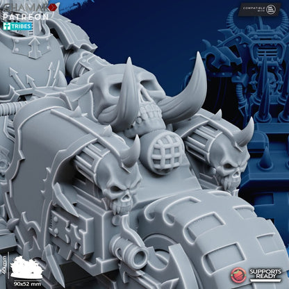 Dark Space Knights Traitor Bike On Wheels V2, proxy miniature, vehicle, 28mm heroic scale unpainted resin, view 4
