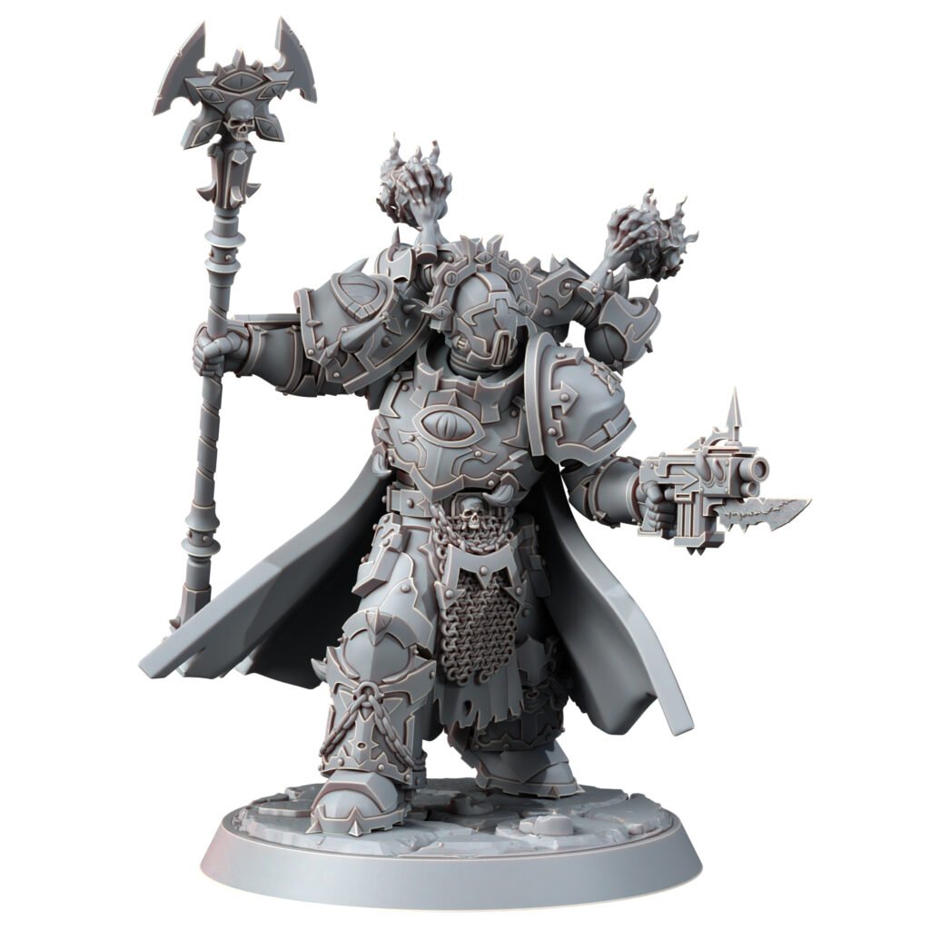 Dark Space Knights Warlock, proxy miniature, 28mm heroic scale unpainted resin