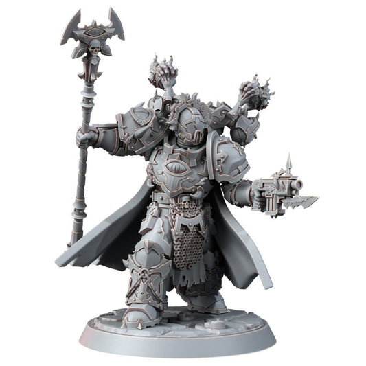 Dark Space Knights Warlock, proxy miniature, 28mm heroic scale unpainted resin