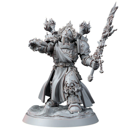 Dark Space Knights Warlock V2, proxy miniature, 28mm heroic scale unpainted resin