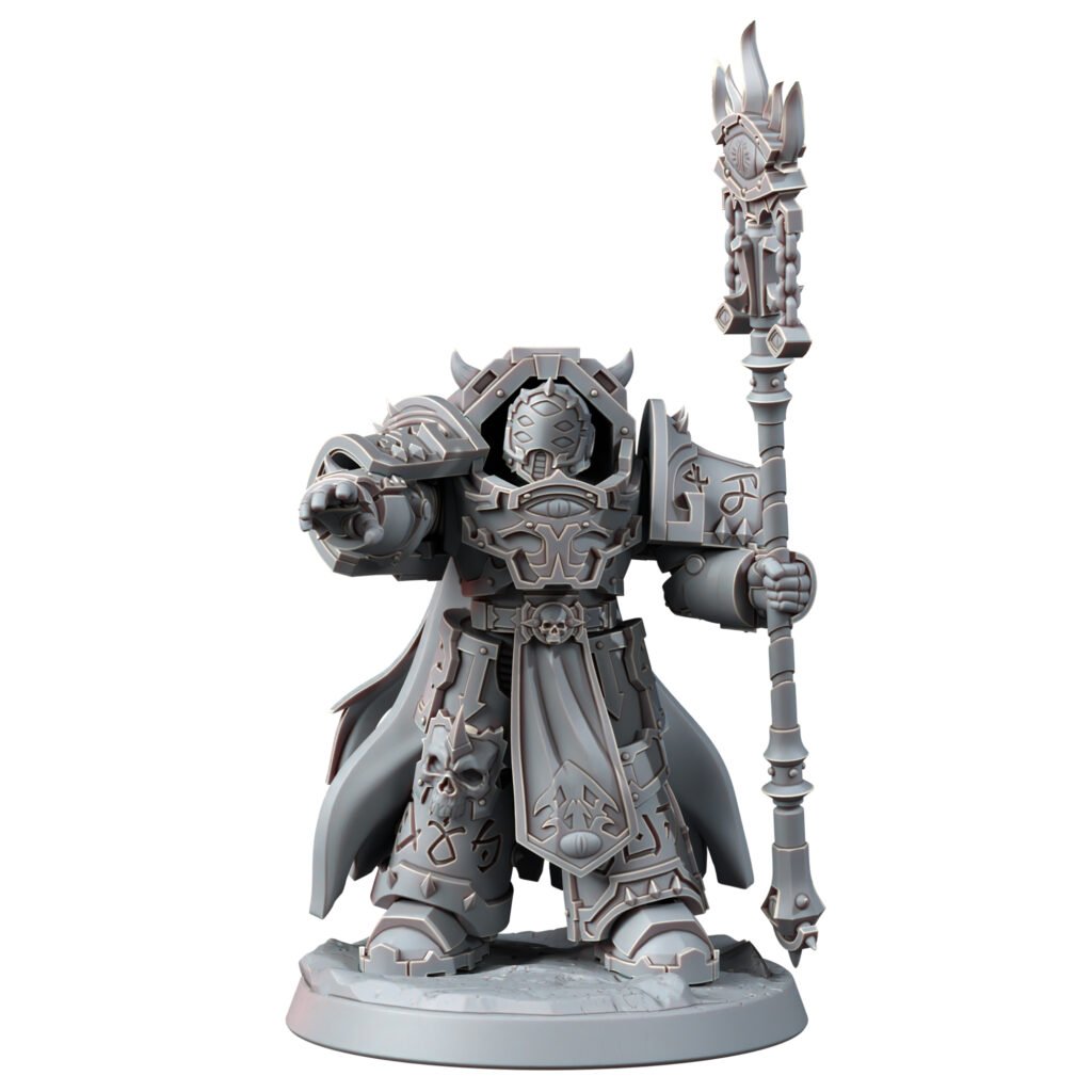 Dark Space Knights Warlock V3, proxy miniature, 28mm heroic scale unpainted resin