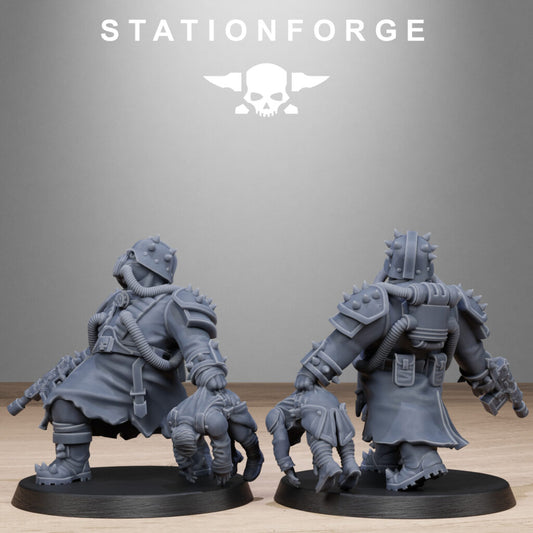 Dark Space Knights Guard Filthcrew Mutants, proxy miniature, infantry, 28mm heroic scale unpainted resin, view 2