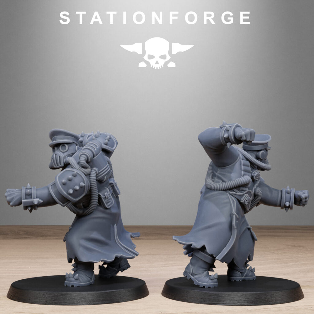 Dark Space Knights Guard Filthcrew Mutants, proxy miniature, infantry, 28mm heroic scale unpainted resin, view 3