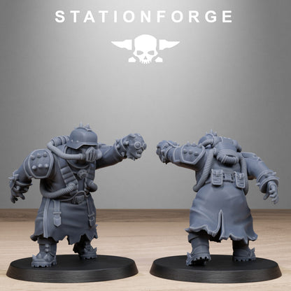 Dark Space Knights Guard Filthcrew Mutants, proxy miniature, infantry, 28mm heroic scale unpainted resin, view 4