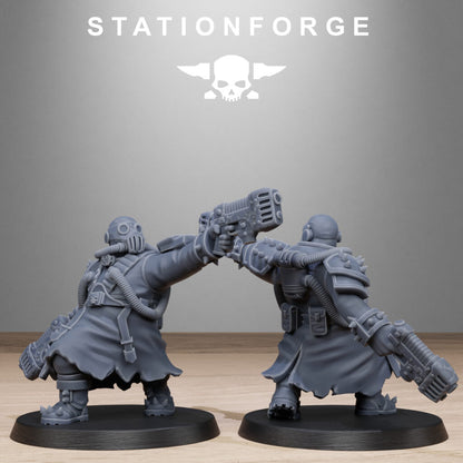 Dark Space Knights Guard Filthcrew Mutants, proxy miniature, infantry, 28mm heroic scale unpainted resin, view 5